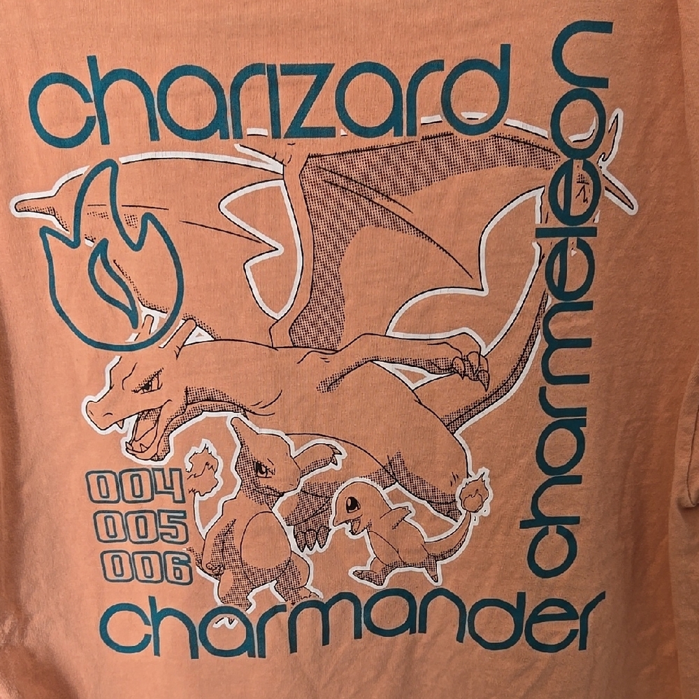 Pokemon Orange Charmander Short Sleeve Tee - Picture 4 of 6